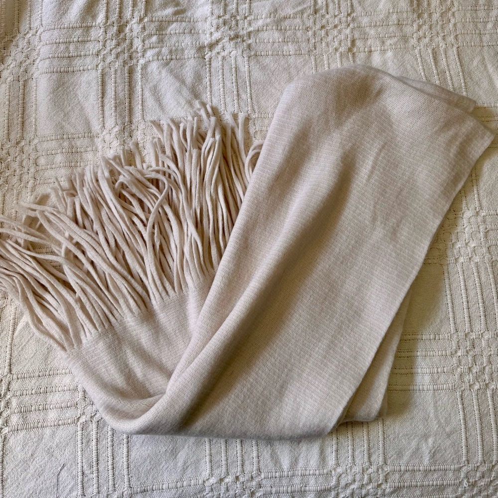 Anthropologie Large Blake Blanket Scarf Cream - Picture 3 of 4
